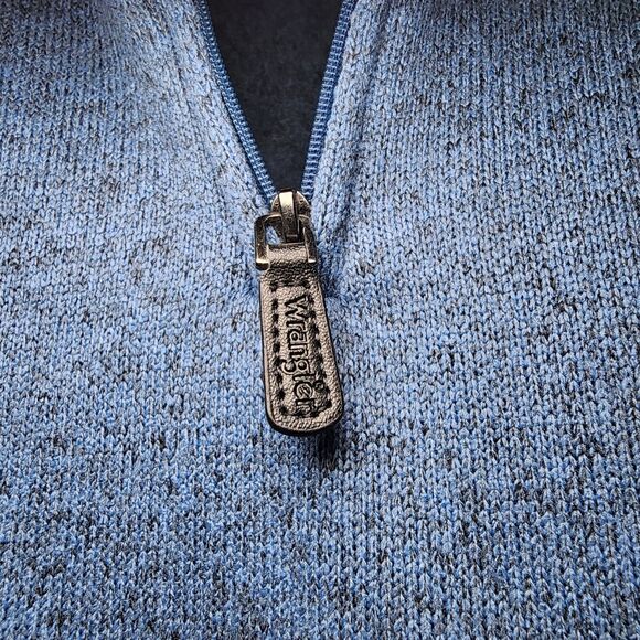 Wrangler Authentics Men's Long Sleeve Blue Fleece Sz XL Quarter-Zip Pre Owned - Picture 6 of 9